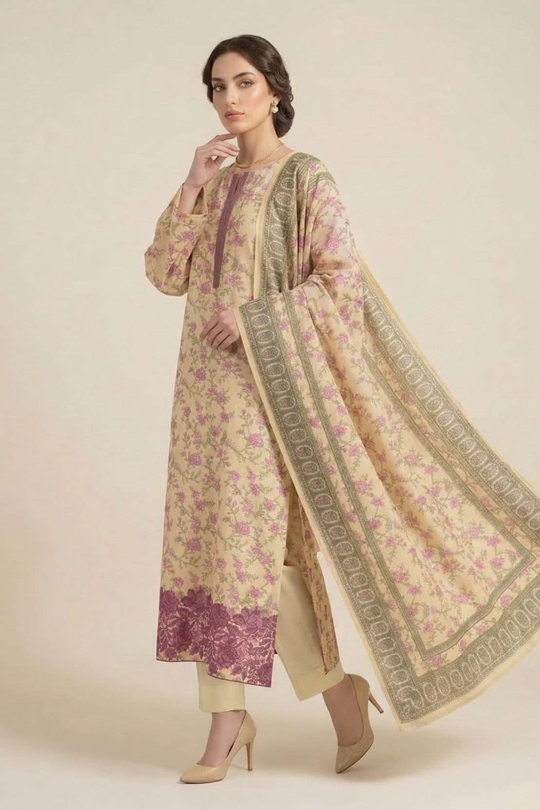 Embroidered - 2 Pc Lawn Suit (Shirt & Dupatta)