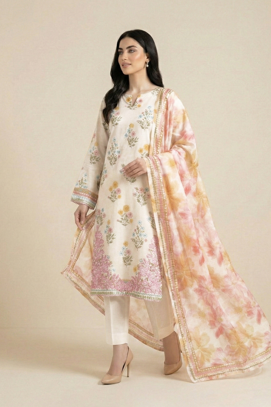 Embroidered - 2 Pc Lawn Suit (Shirt & Dupatta)
