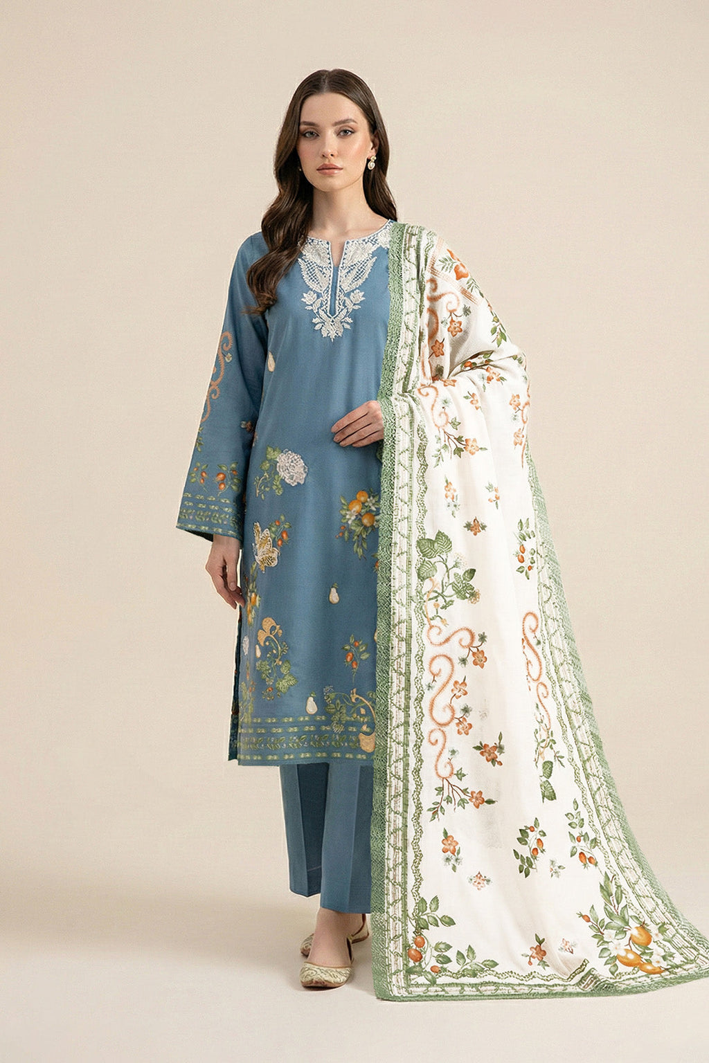 Embroidered - 2 Pc Lawn Suit (Shirt & Dupatta)