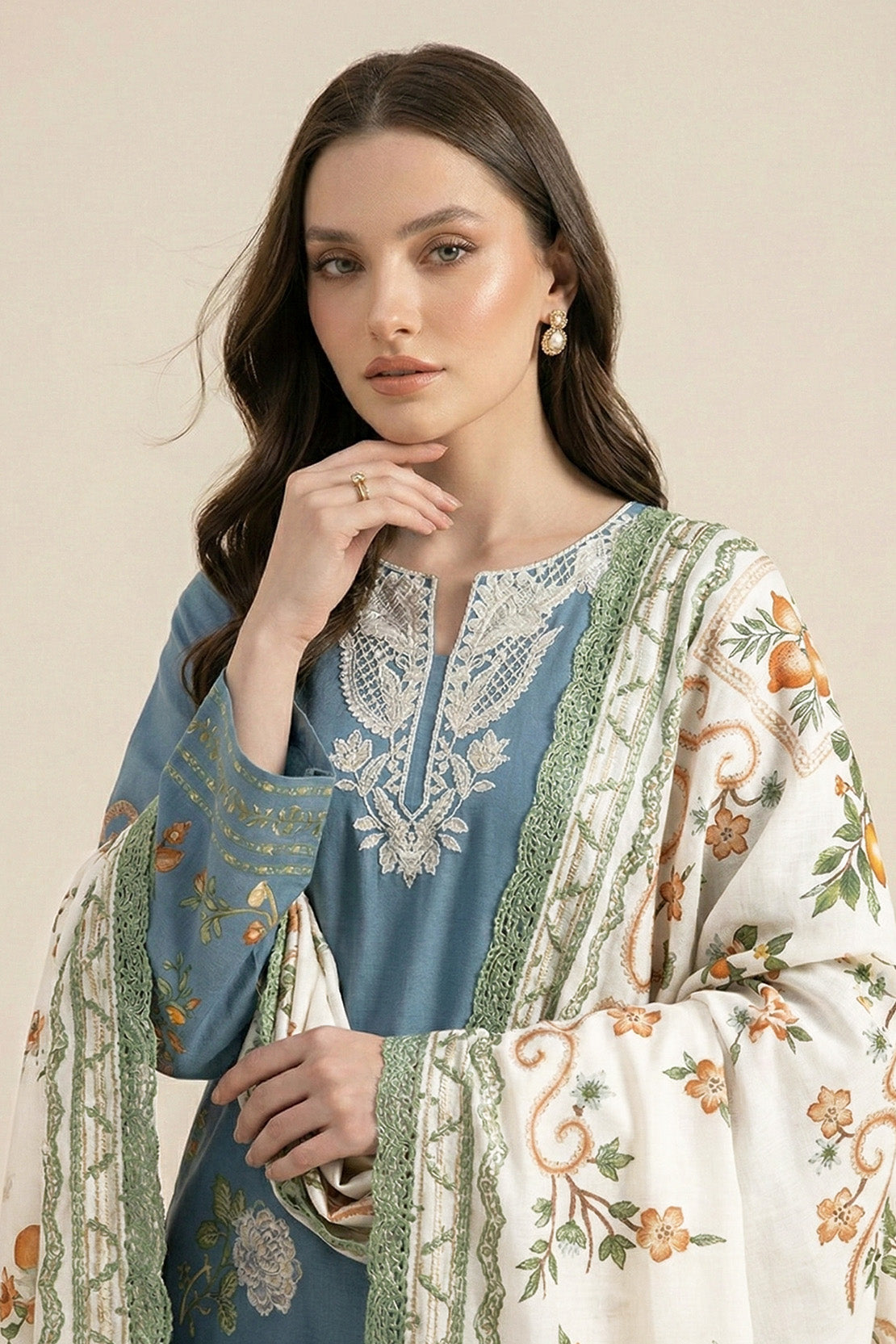 Embroidered - 2 Pc Lawn Suit (Shirt & Dupatta)