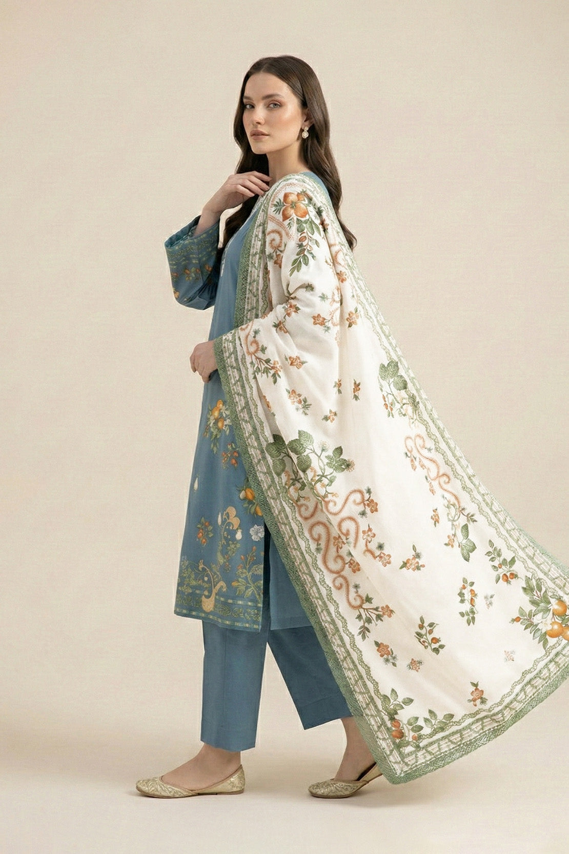 Embroidered - 2 Pc Lawn Suit (Shirt & Dupatta)