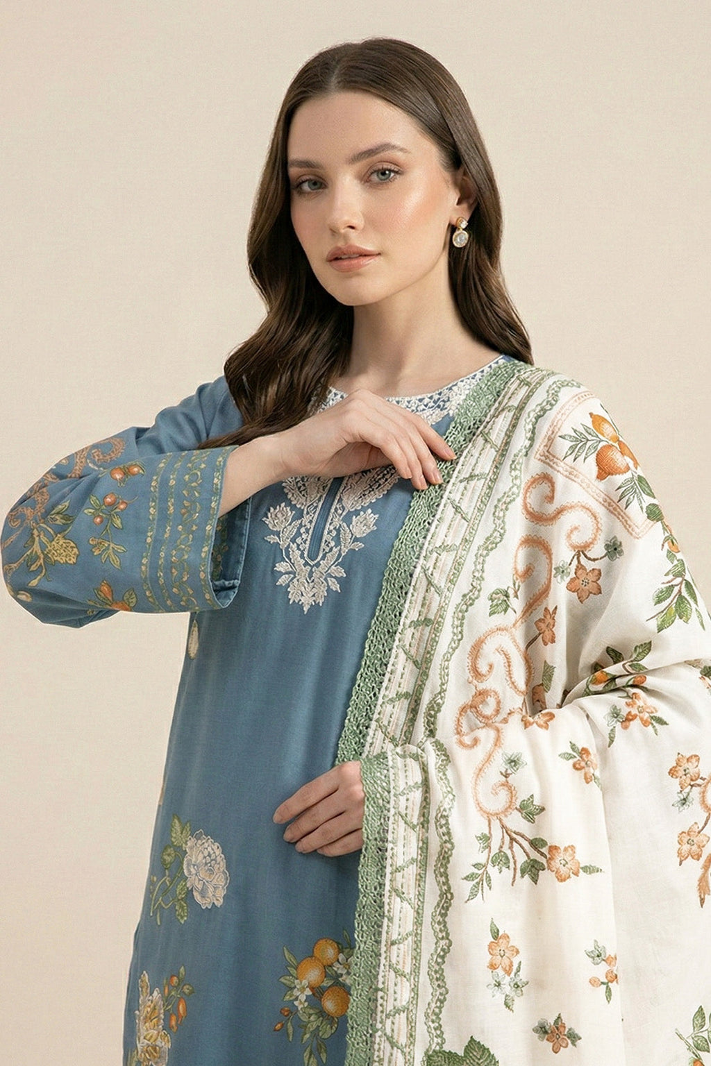 Embroidered - 2 Pc Lawn Suit (Shirt & Dupatta)