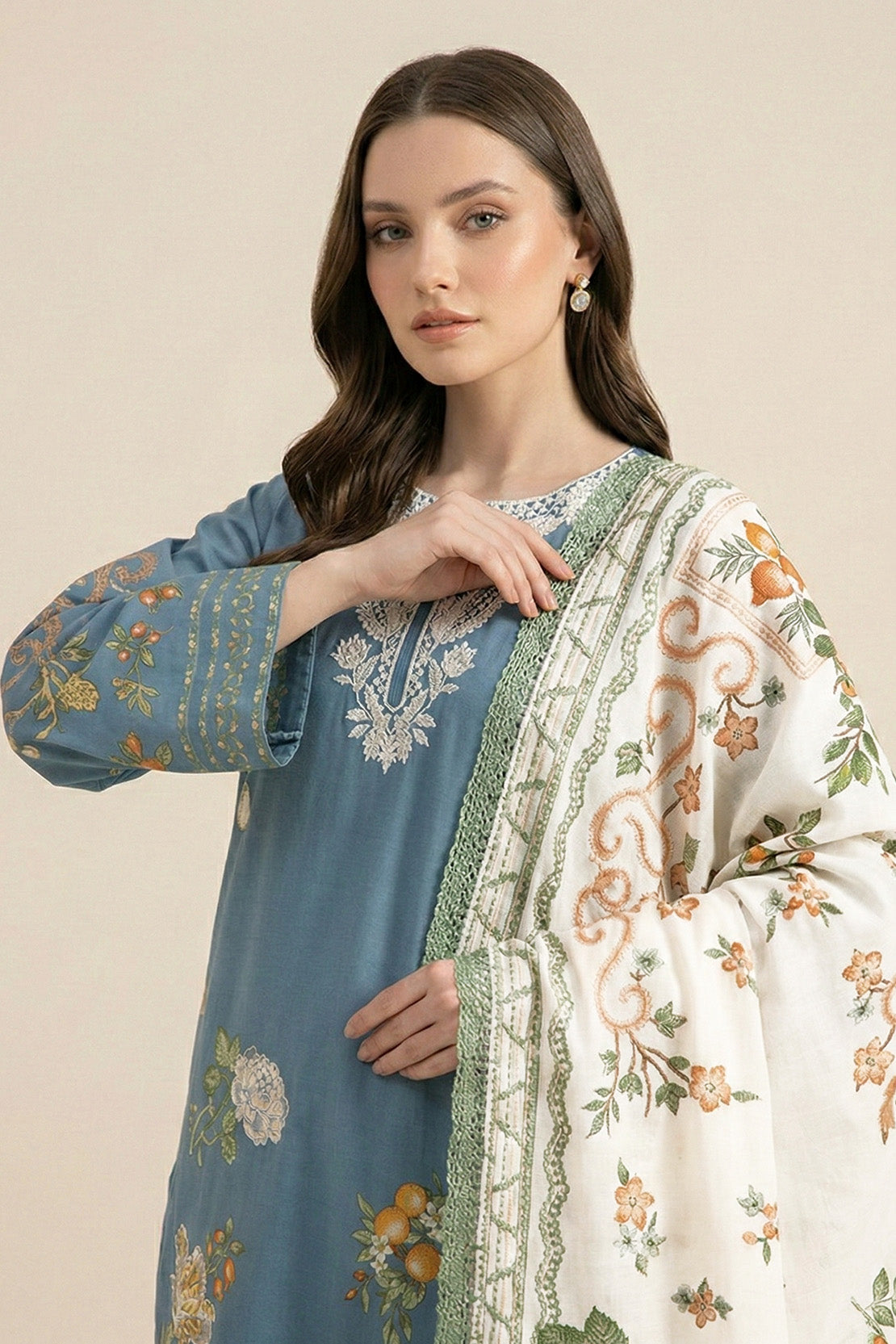 Embroidered - 2 Pc Lawn Suit (Shirt & Dupatta)
