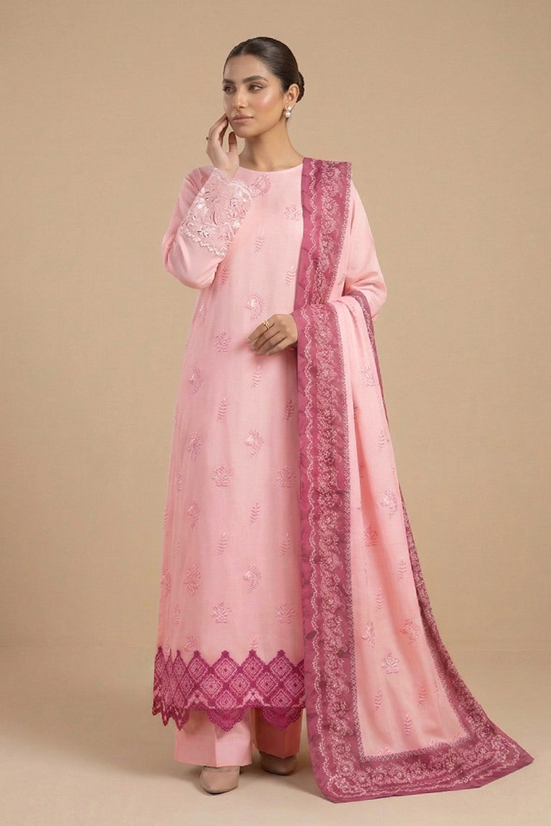 Embroidered - 2 Pc Lawn Suit (Shirt & Dupatta)