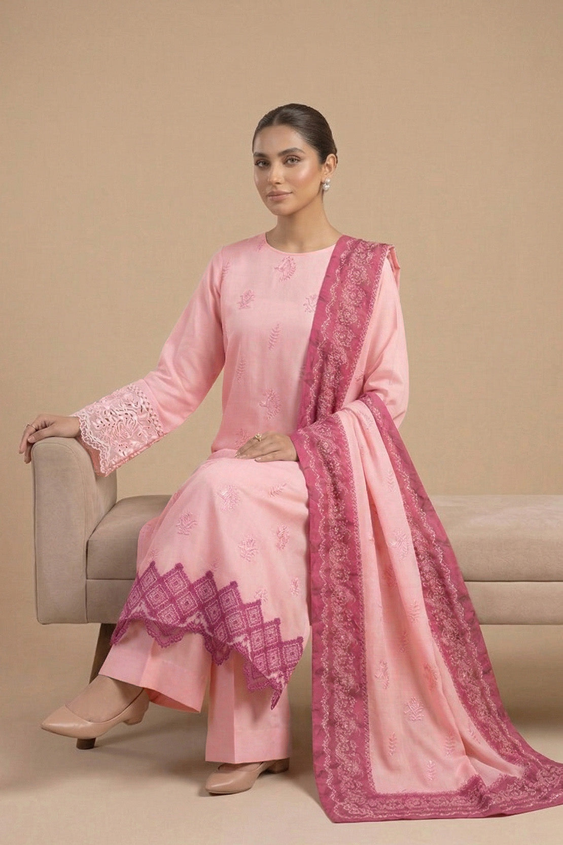 Embroidered - 2 Pc Lawn Suit (Shirt & Dupatta)