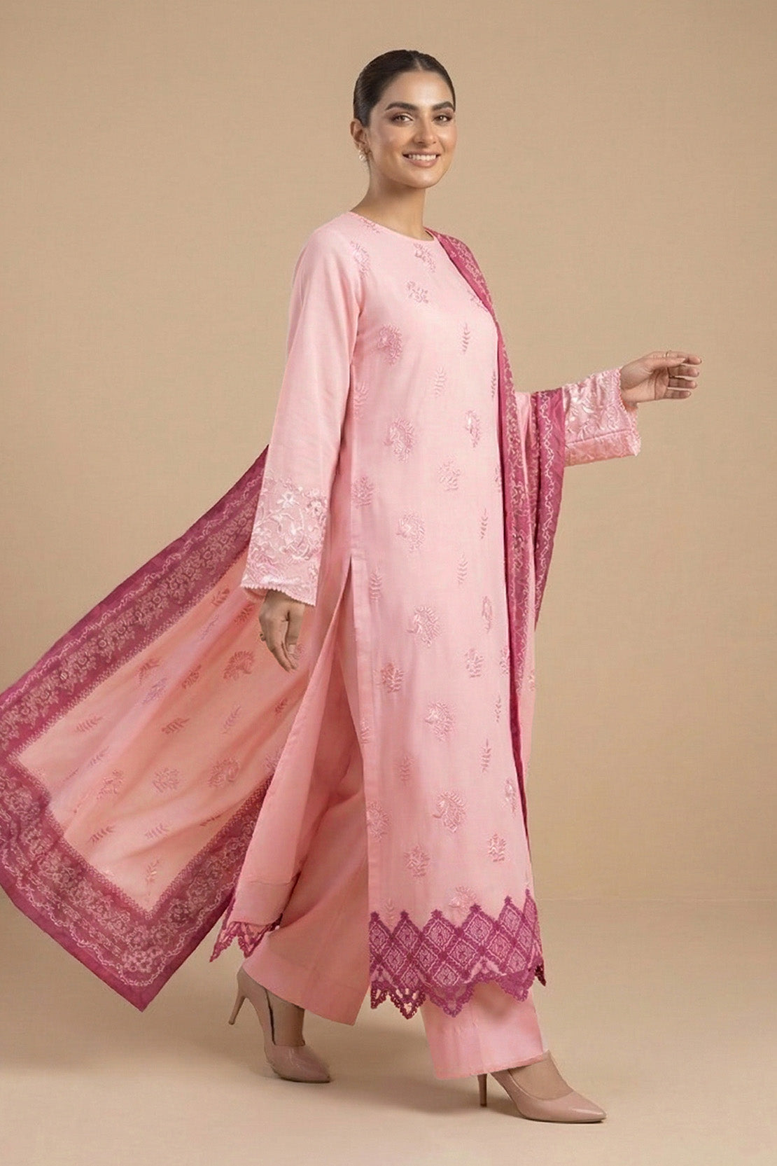 Embroidered - 2 Pc Lawn Suit (Shirt & Dupatta)