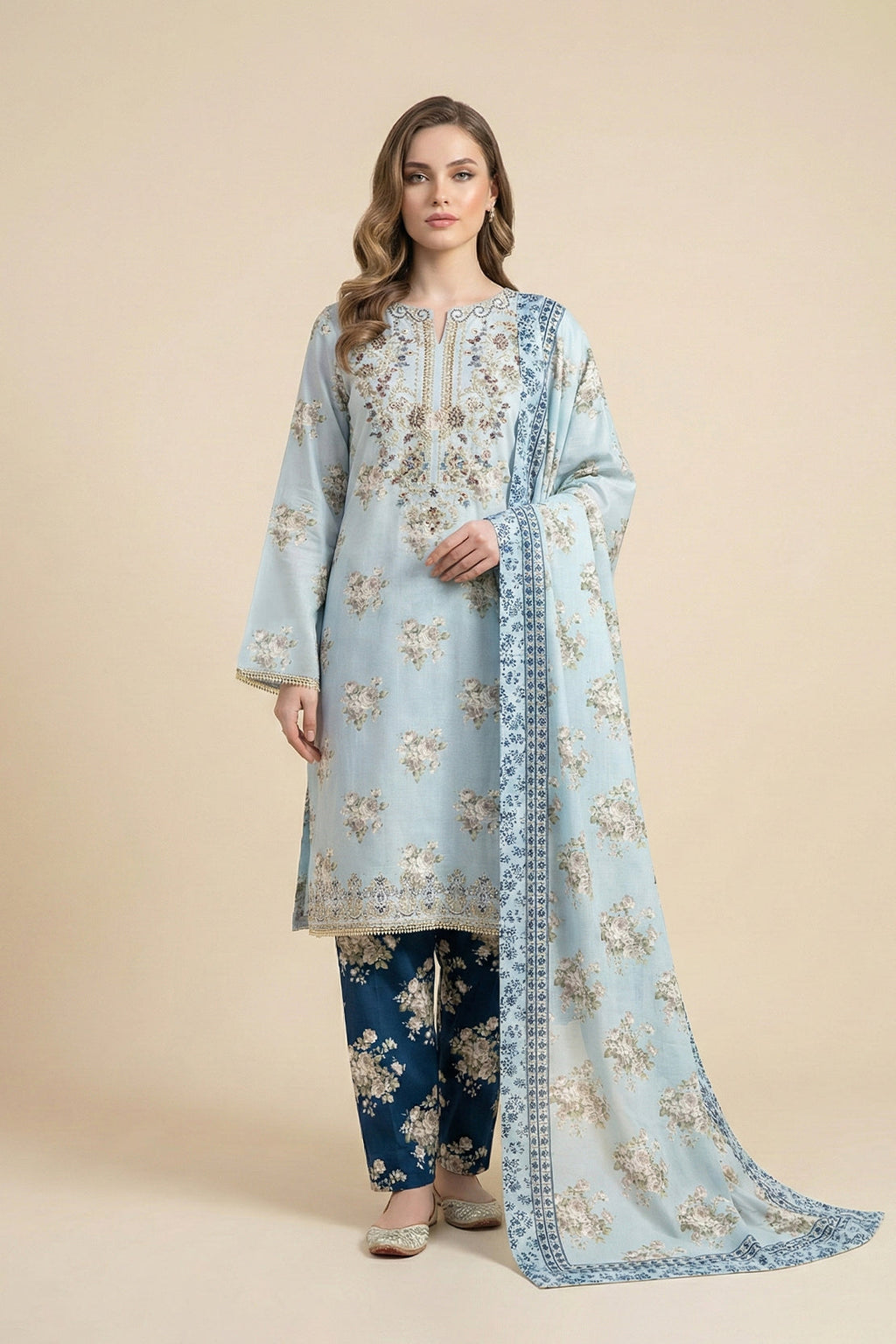Embroidered - 3 Pc Lawn Suit
