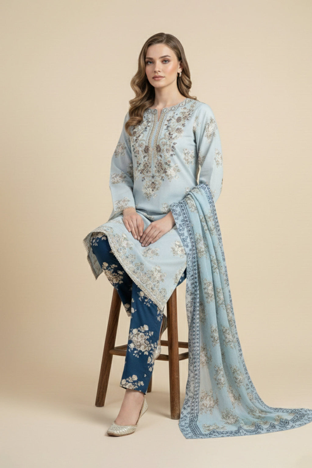 Embroidered - 3 Pc Lawn Suit