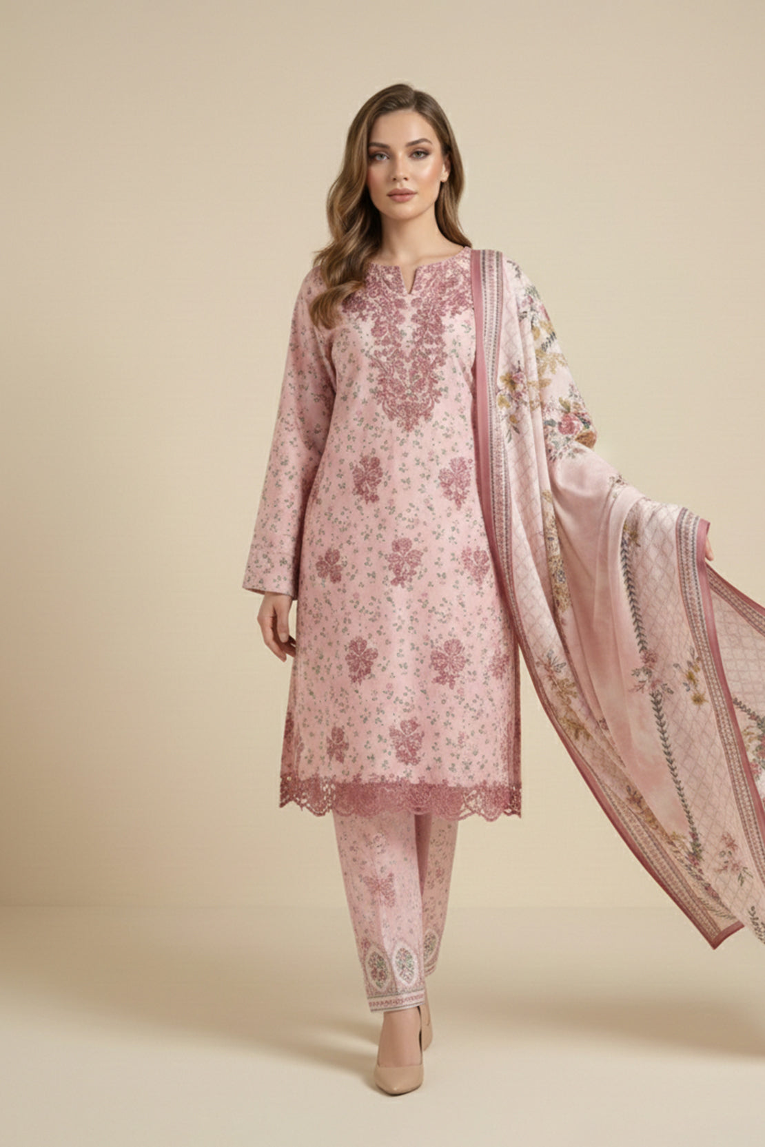 Embroidered - 3 Pc Lawn Suit