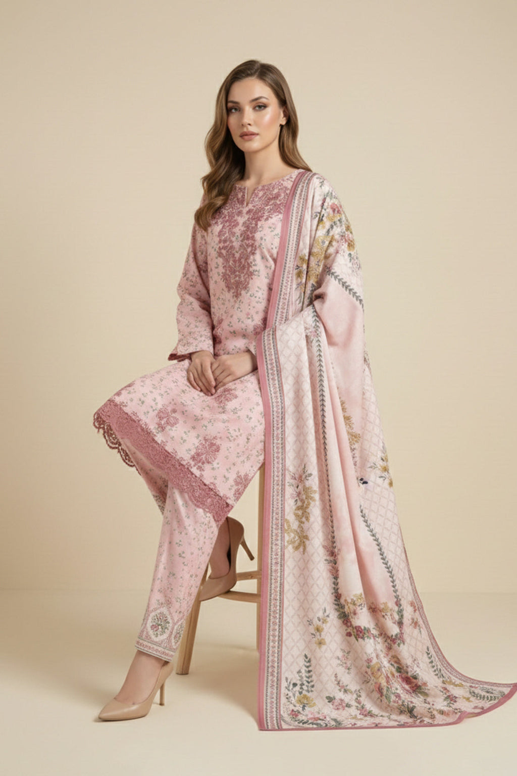 Embroidered - 3 Pc Lawn Suit