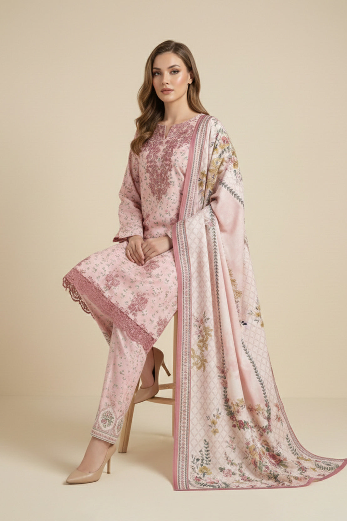 Embroidered - 3 Pc Lawn Suit