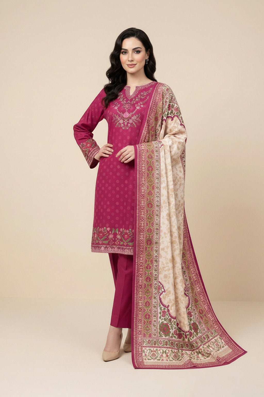 Embroidered - 3 Pc Lawn Suit