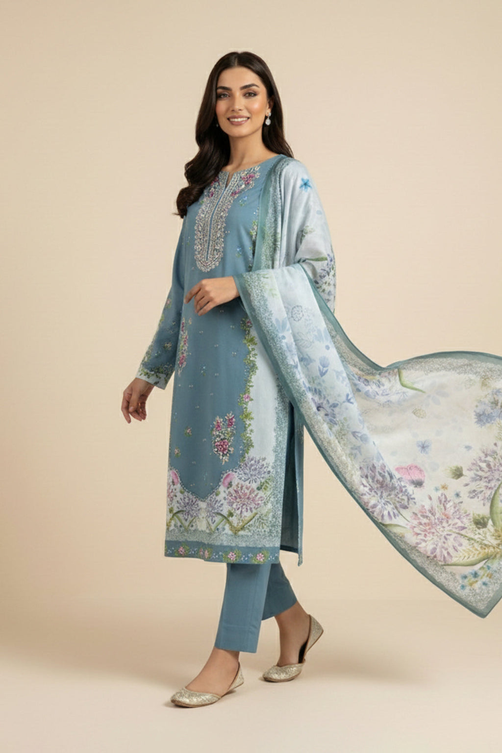 Embroidered - 3 Pc Lawn Suit