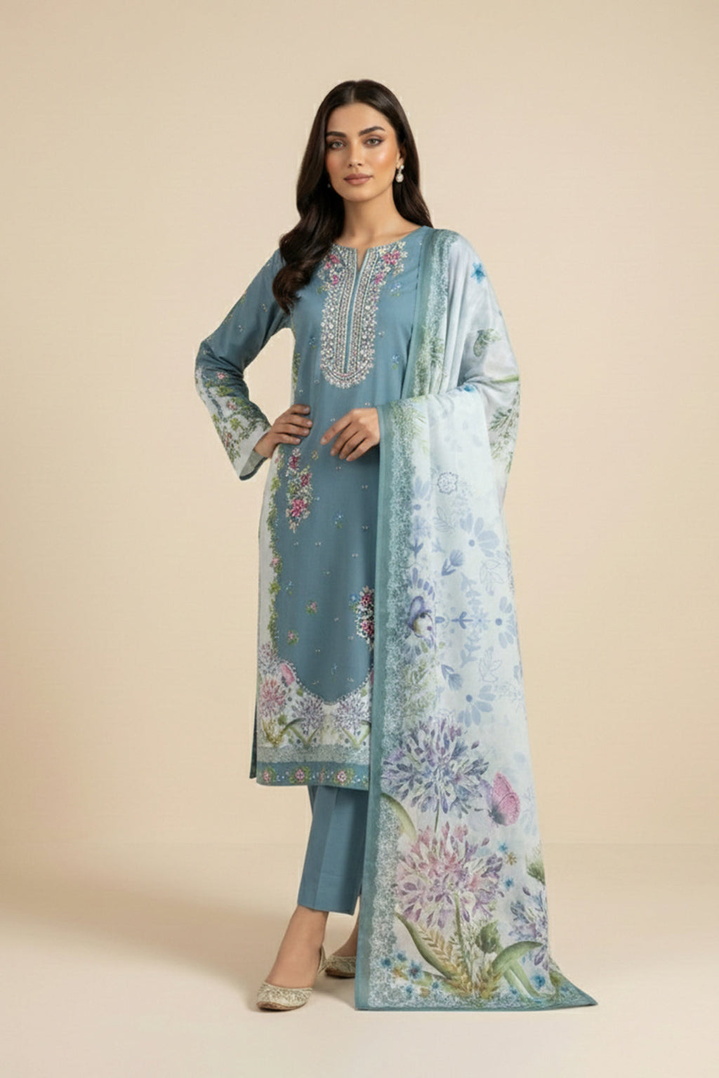 Embroidered - 3 Pc Lawn Suit