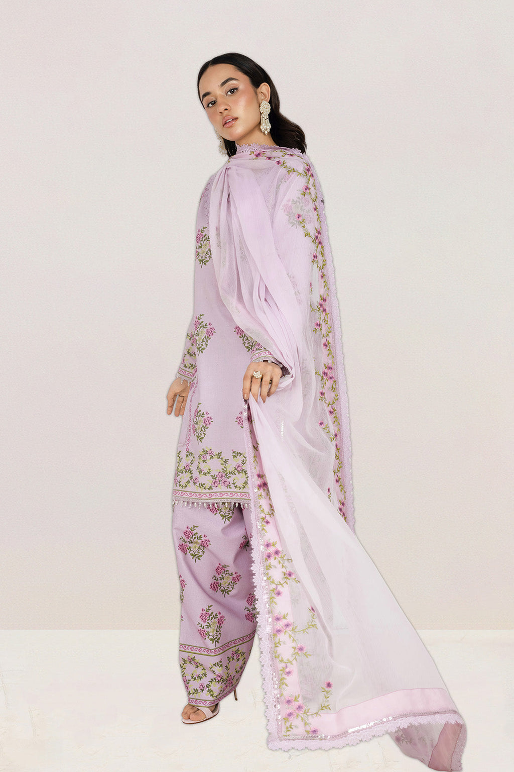 Embroidered - 3 Pc Lawn Suit (Embroidered Chiffon Dupatta)