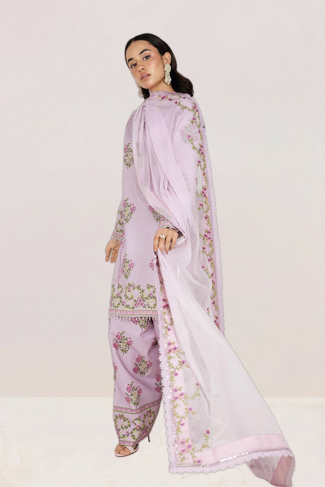 Embroidered - 3 Pc Lawn Suit (Embroidered Chiffon Dupatta)