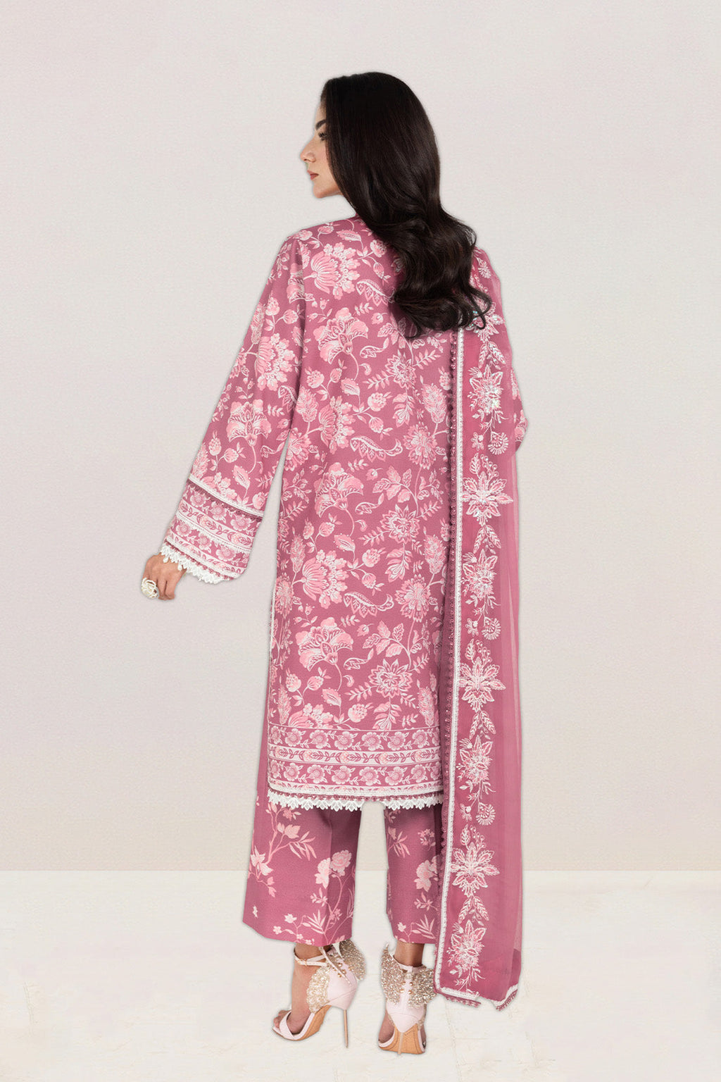 Embroidered - 3 Pc Lawn Suit (Embroidered Chiffon Dupatta)