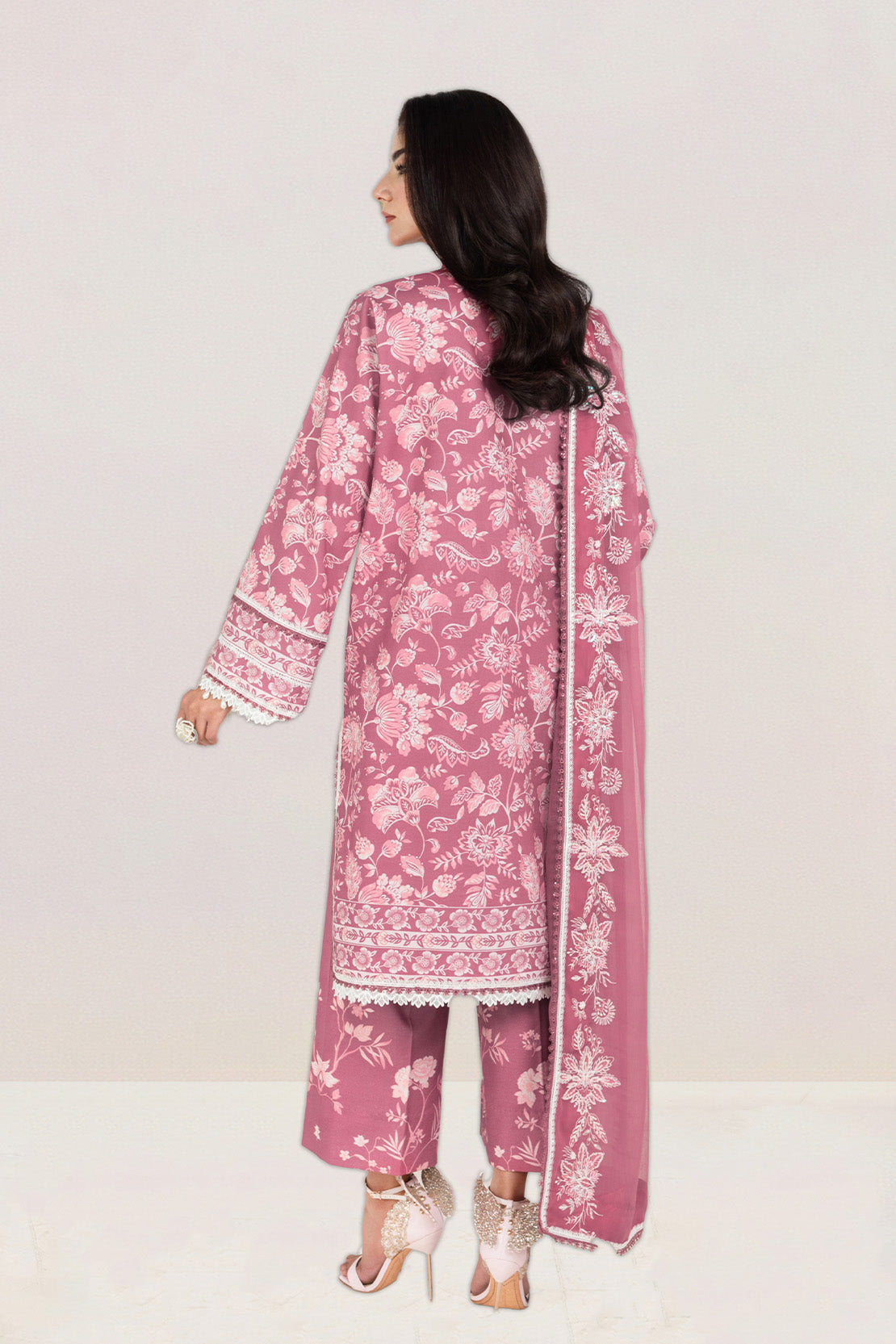 Embroidered - 3 Pc Lawn Suit (Embroidered Chiffon Dupatta)