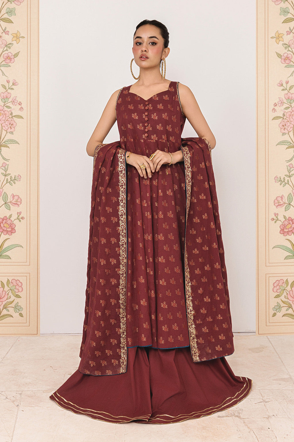 Festive Jacquard - 2 Pc Suit (Shirt & Dupatta)