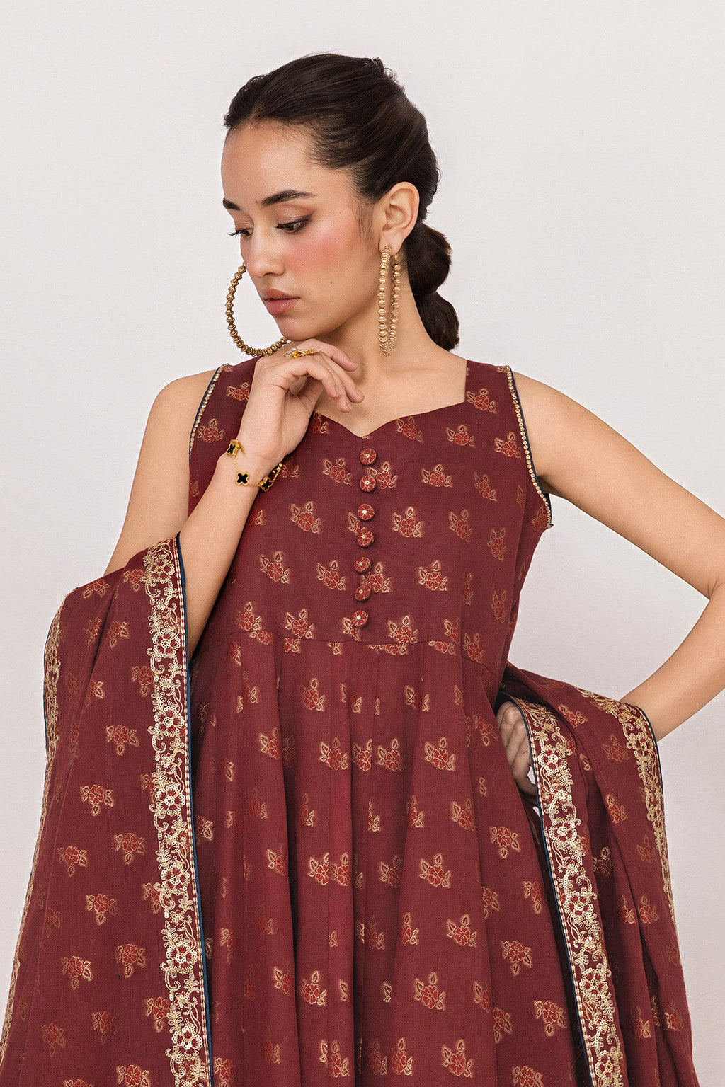 Festive Jacquard - 2 Pc Suit (Shirt & Dupatta)