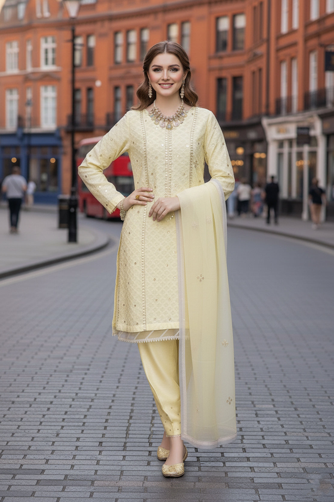 Embellished Cotton Suit - 2PC LUXURY PRET