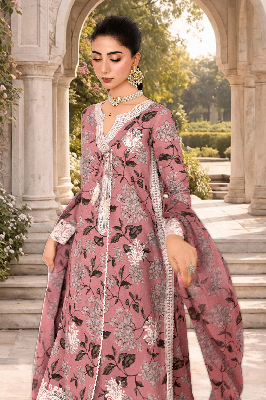 3PC LAWN & CHIFFON EID FESTIVE UNSTITCHED