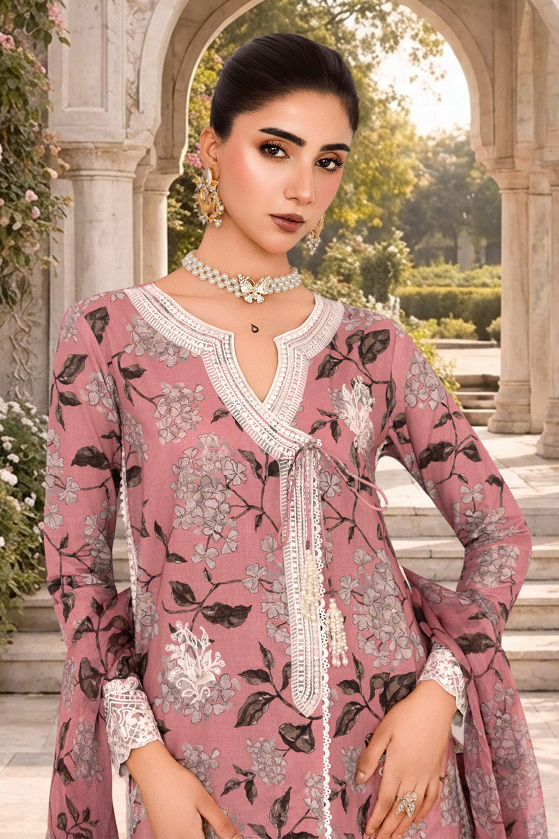 3PC LAWN & CHIFFON EID FESTIVE UNSTITCHED