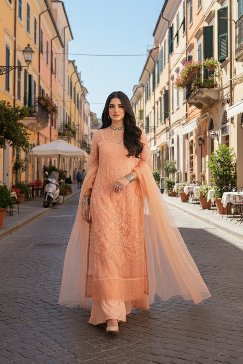 Angaan - 3PC Shirt, Inner & Dupatta LUXURY PRET