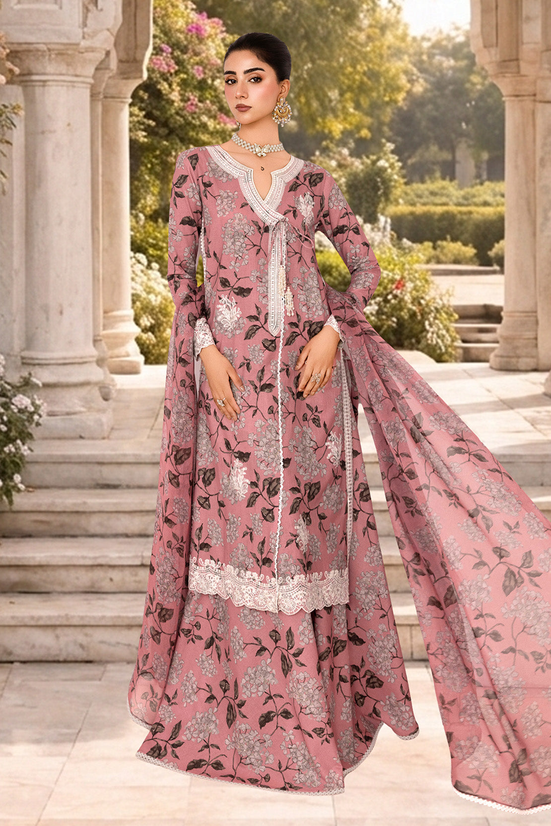 3PC LAWN & CHIFFON EID FESTIVE UNSTITCHED
