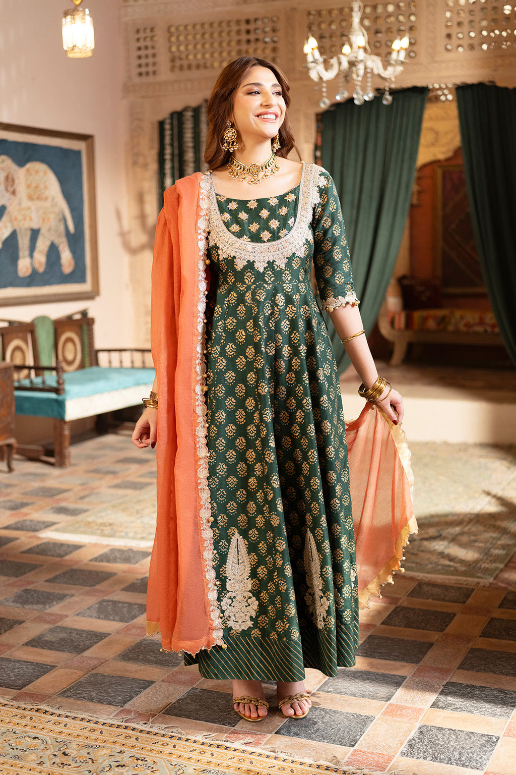 ZARREEN ANARKALI – 2PC RAWSILK & PAPER COTTON LUXURY PRET
