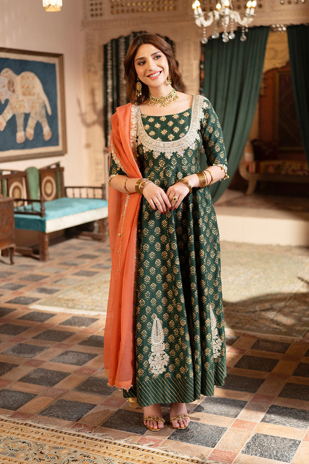ZARREEN ANARKALI – 2PC RAWSILK & PAPER COTTON LUXURY PRET