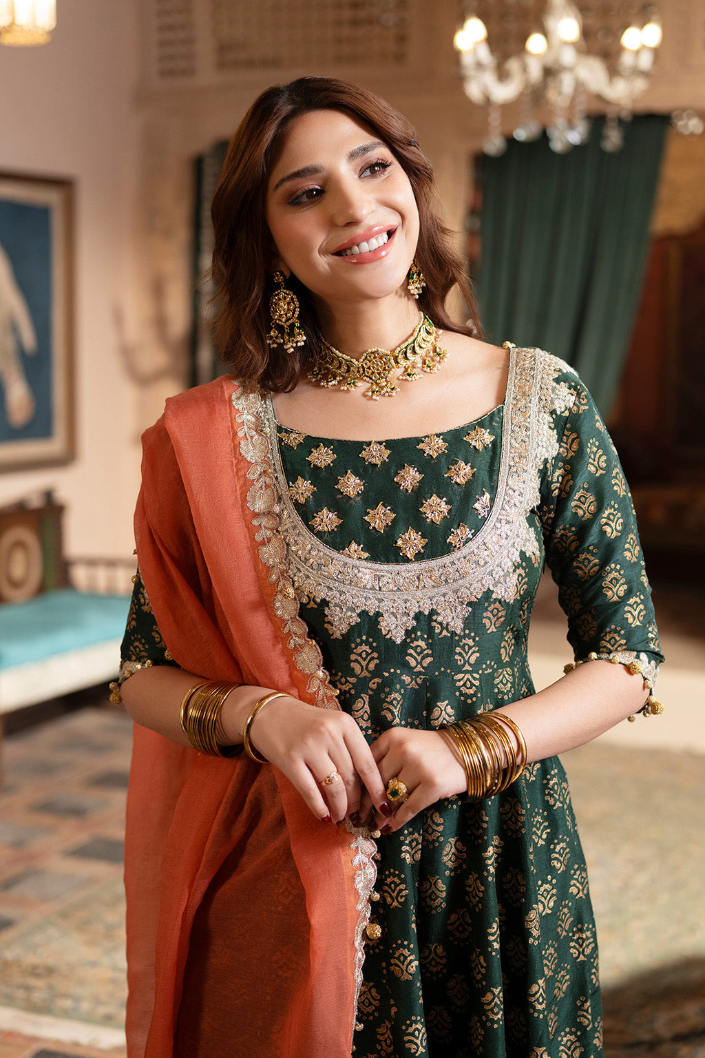 ZARREEN ANARKALI – 2PC RAWSILK & PAPER COTTON LUXURY PRET
