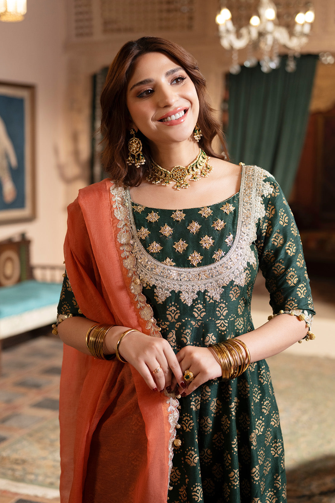 ZARREEN ANARKALI – 2PC RAWSILK & PAPER COTTON LUXURY PRET