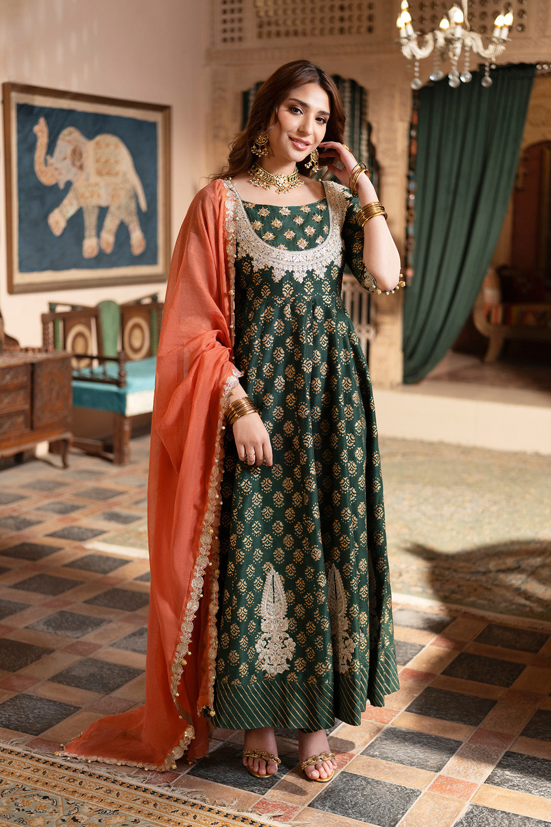 ZARREEN ANARKALI – 2PC RAWSILK & PAPER COTTON LUXURY PRET
