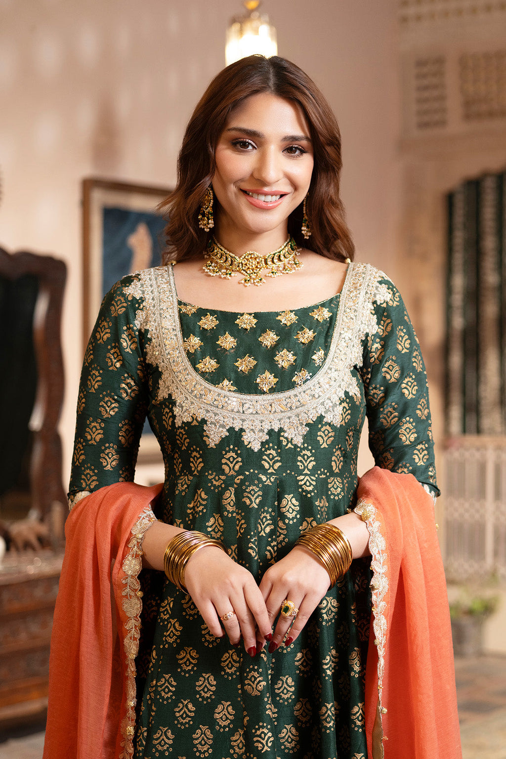 ZARREEN ANARKALI – 2PC RAWSILK & PAPER COTTON LUXURY PRET