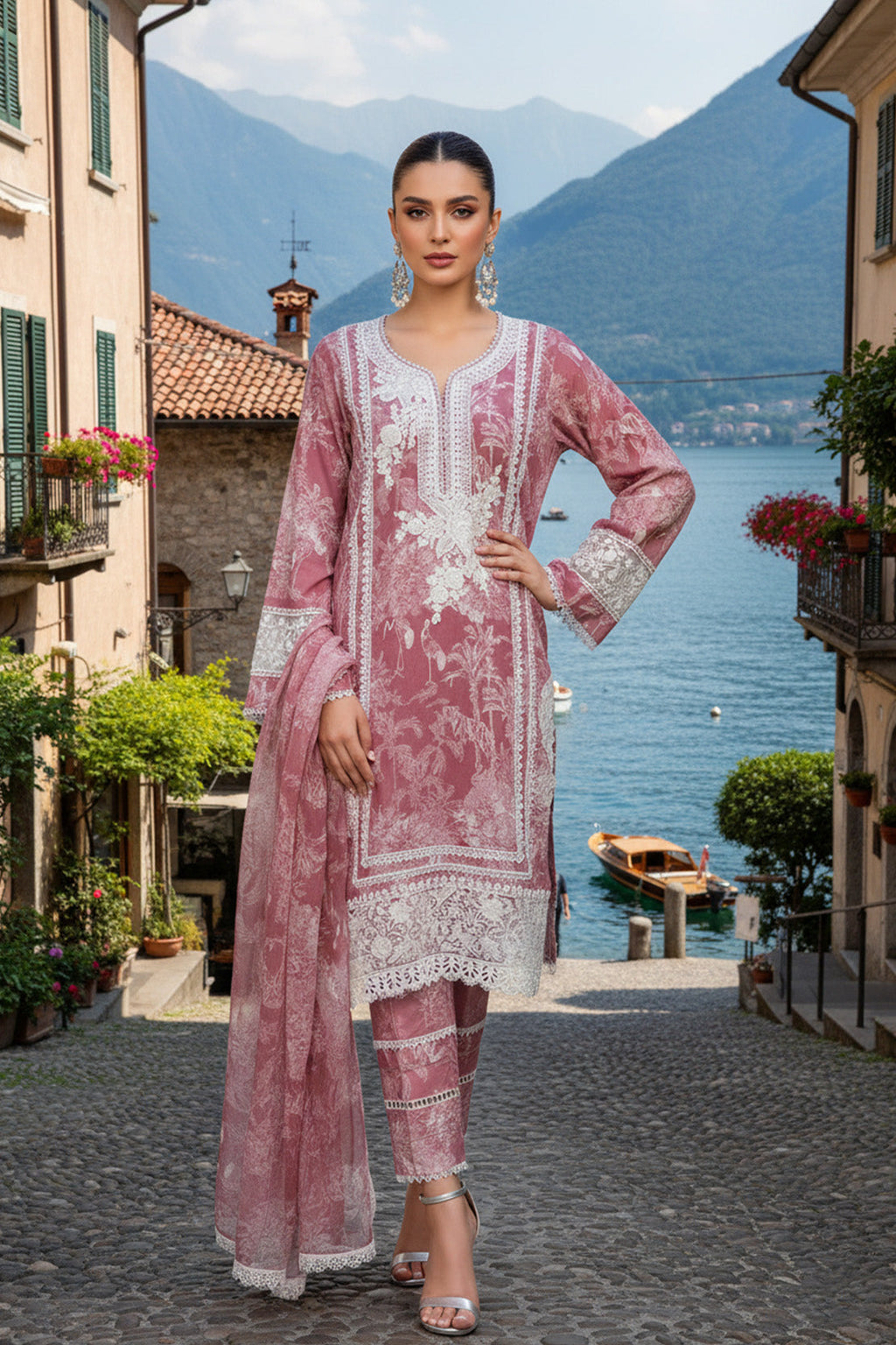 BLOOMY BLOSSOM -3PC GRIP & CHIFFON LUXURY PRET