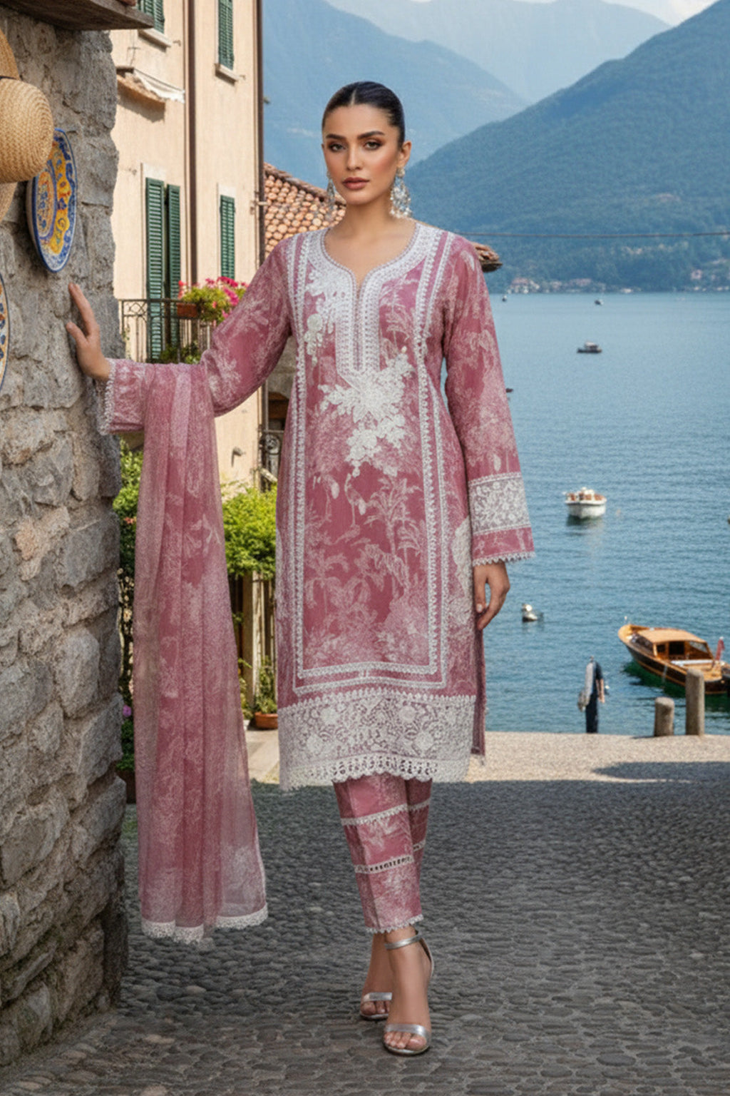 BLOOMY BLOSSOM -3PC GRIP & CHIFFON LUXURY PRET
