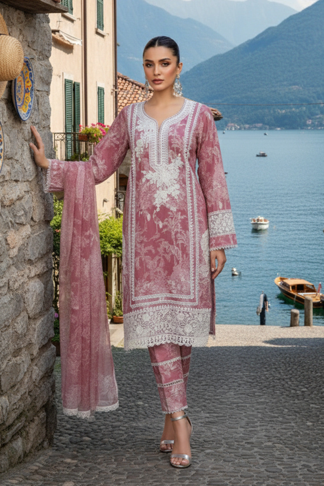 BLOOMY BLOSSOM -3PC GRIP & CHIFFON LUXURY PRET