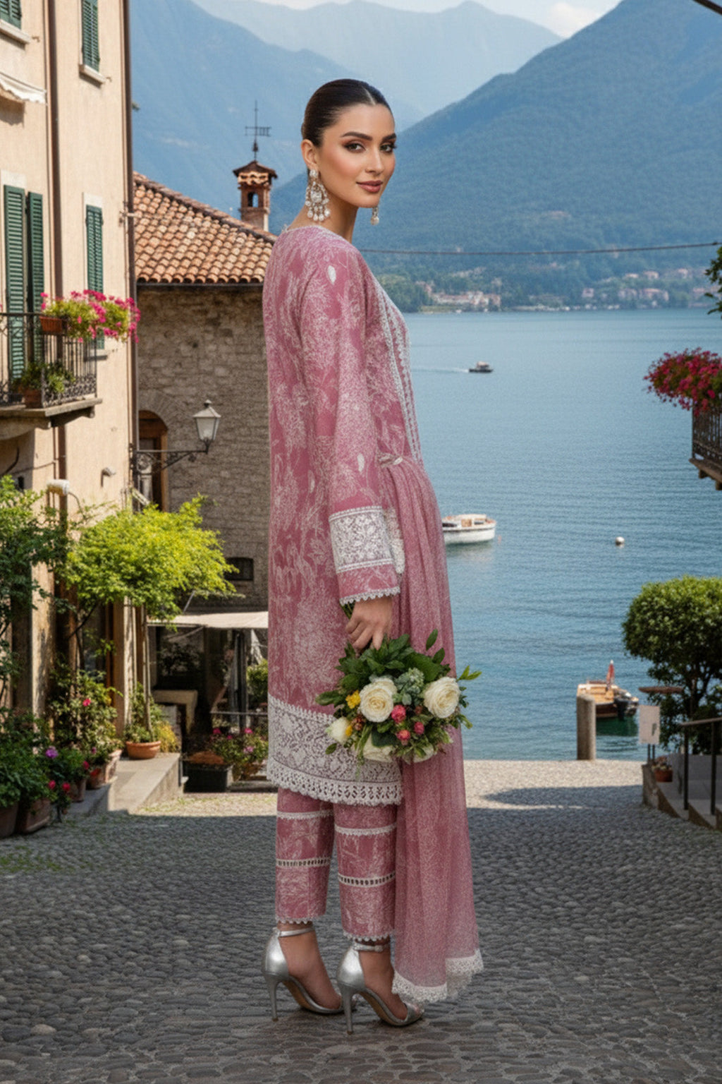 BLOOMY BLOSSOM -3PC GRIP & CHIFFON LUXURY PRET