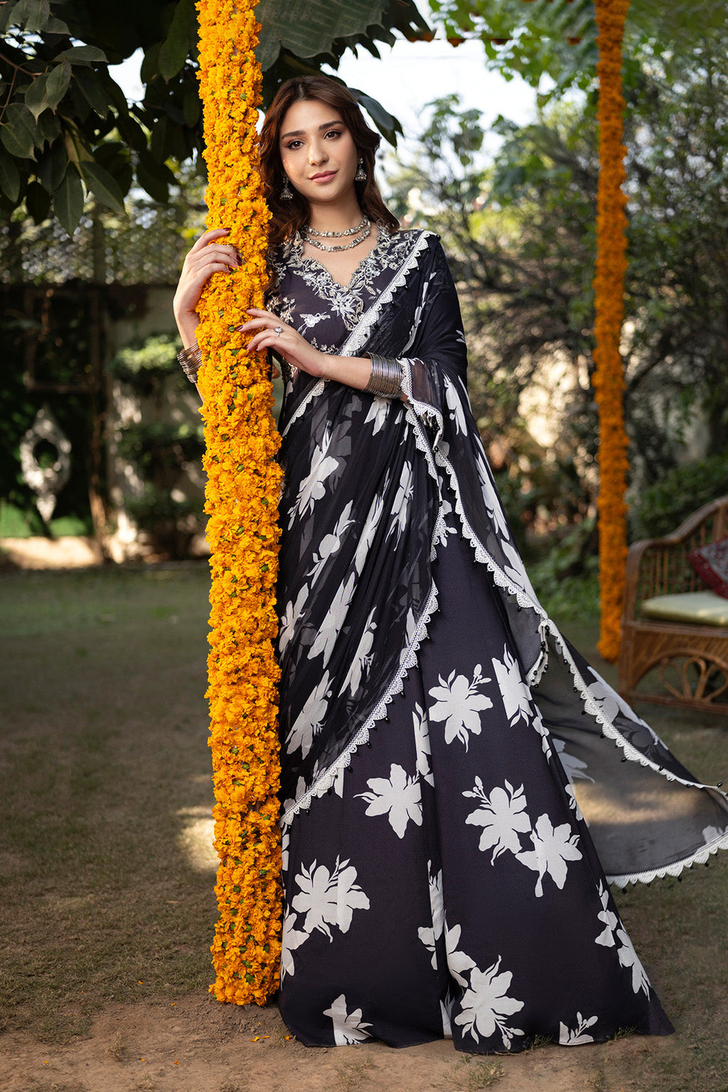 BLACK BEAUTY - 2PC GRIP & CHIFFON LUXURY PRET