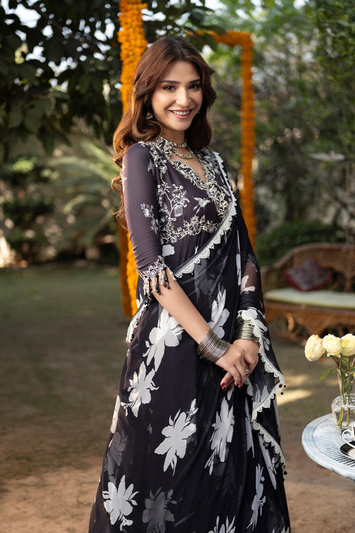 BLACK BEAUTY - 2PC GRIP & CHIFFON LUXURY PRET