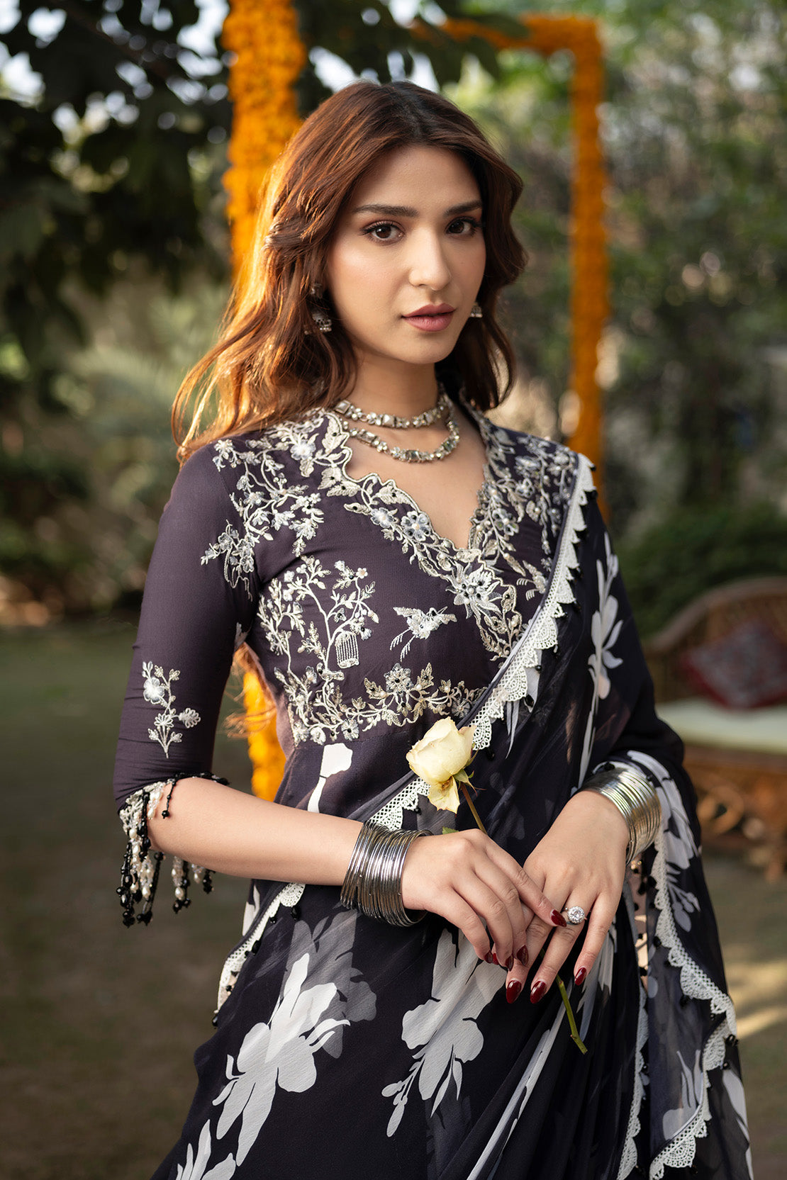 BLACK BEAUTY - 2PC GRIP & CHIFFON LUXURY PRET