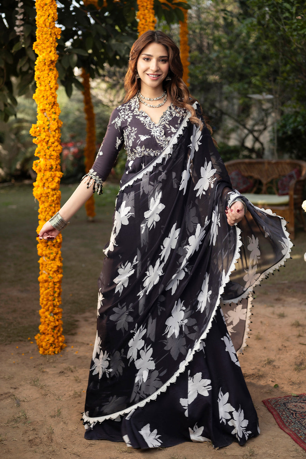 BLACK BEAUTY - 2PC GRIP & CHIFFON LUXURY PRET
