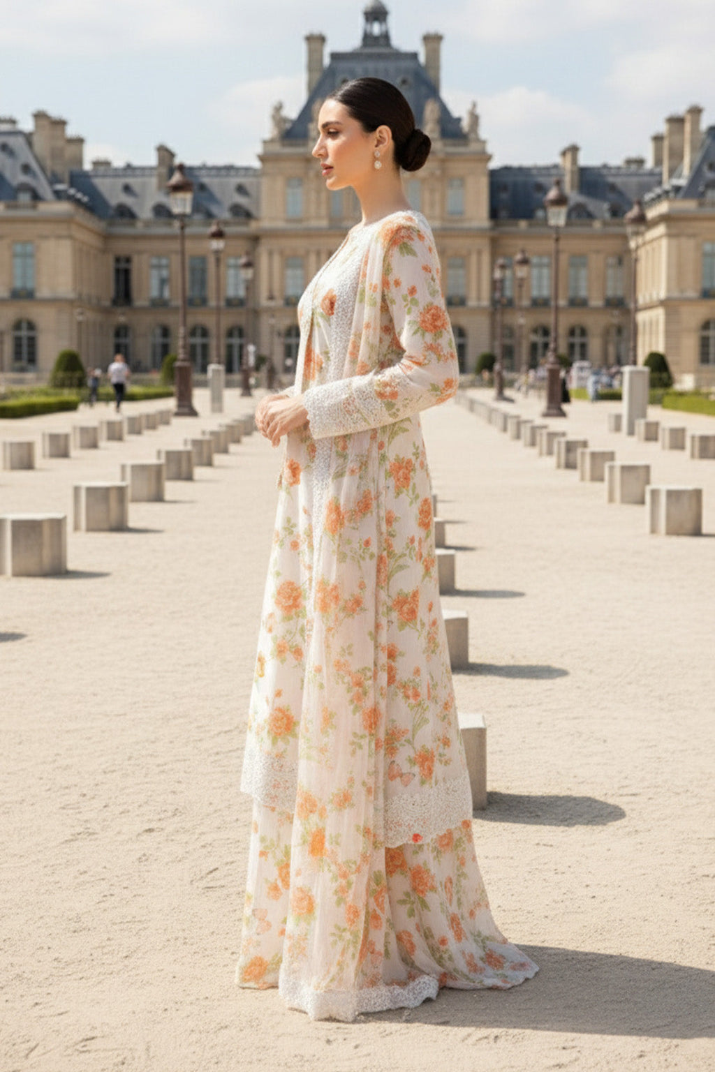 FLORAL SYMPHONY – 3PC LAWN & CHIFFON LUXURY PRET