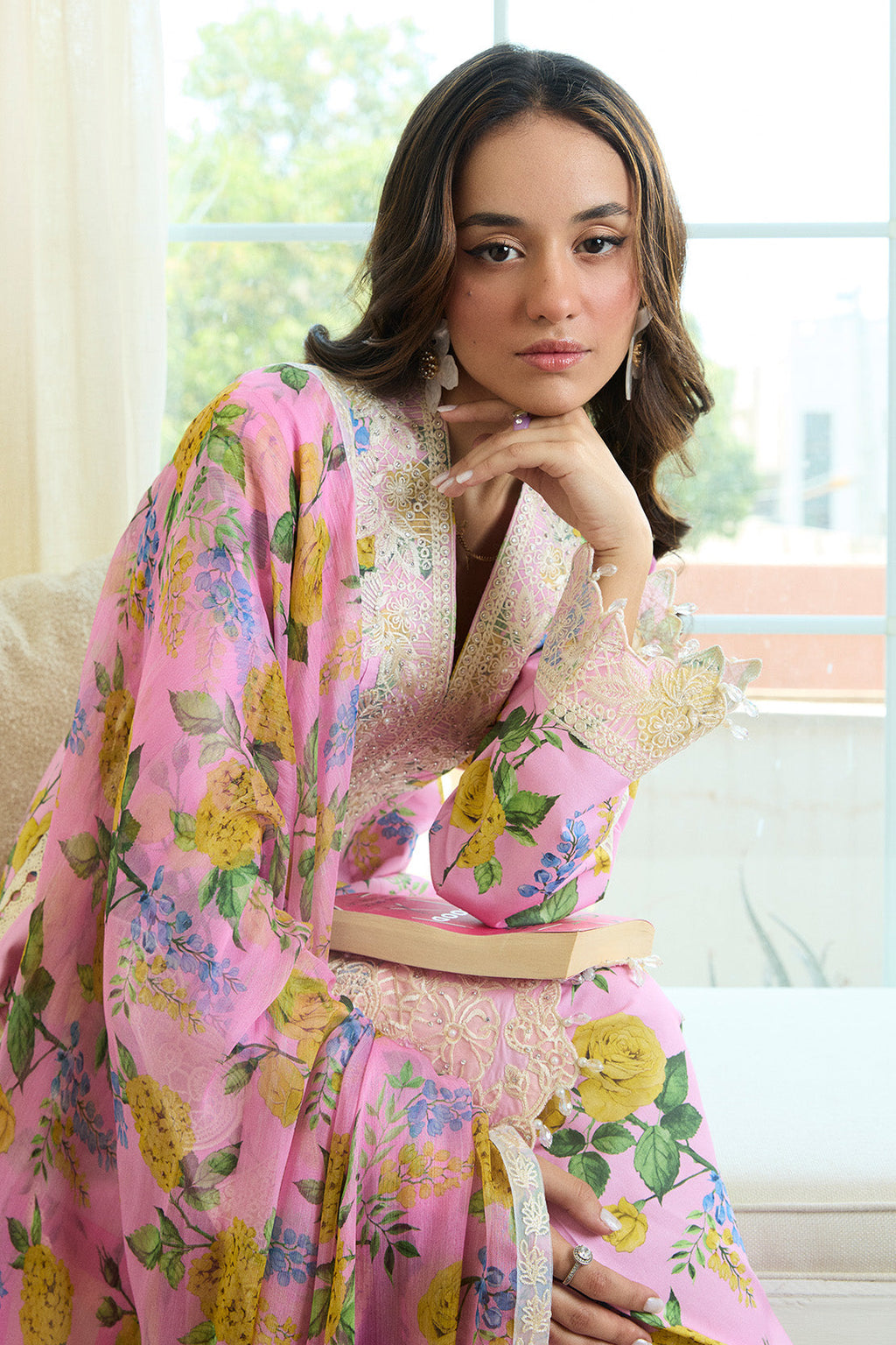 VIRAL BLUSH BLOOM – 3PC LAWN & CHIFFON LUXURY PRET