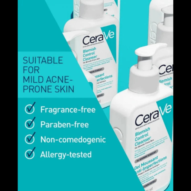 CeraVe Blemish Control Cleanser with 2 Percent Salicylic Acid and Niacinamide for Blemish Prone Skin - 236 ml