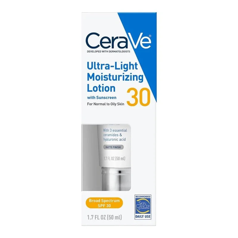 CeraVe Ultra-Light Face Moisturizer with Sunscreen SPF 30 for Daily Use for Normal to Oily Skin - 50ml