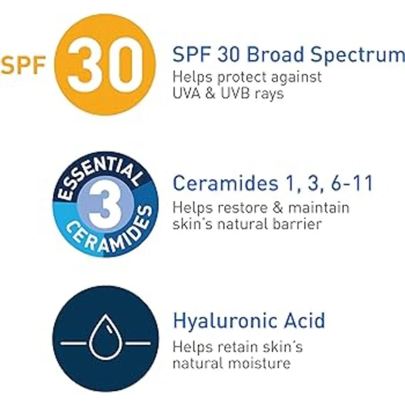 CeraVe Ultra-Light Face Moisturizer with Sunscreen SPF 30 for Daily Use for Normal to Oily Skin - 50ml