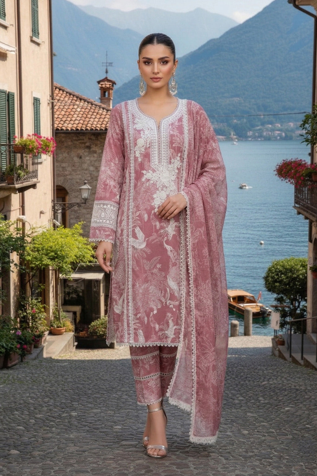 BLOOMY BLOSSOM -3PC GRIP & CHIFFON LUXURY PRET