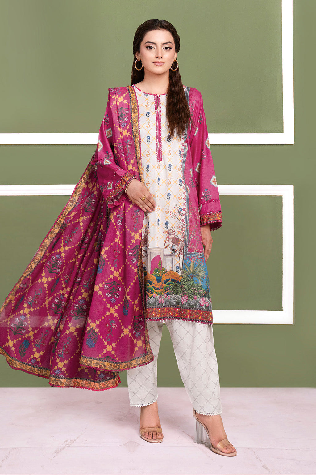 Printed - 3 Pc Cambric Suit